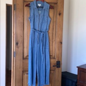 J Crew petite size 8 soft denim jumpsuit